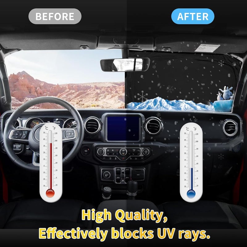 UKTOP Sun Shade Sunshade for Chevrolet Blazer 2019-2026 Windshield Cover (NOT for EV) 2-Layers Sun Shield for Chevy Blazer 240T Silver Coating Sun Visor Foldable Window Shade Blocks UV Car Accessories - Image 5